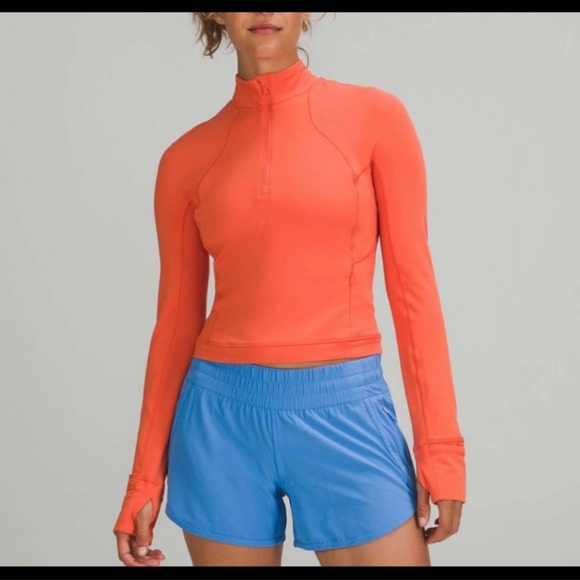 lululemon athletica Tops - Lululemon It’s Rulu Run Cropped Half Zip Warm Coral